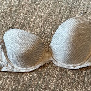 Lucky Brand Heathered Gray Ribbed Bra